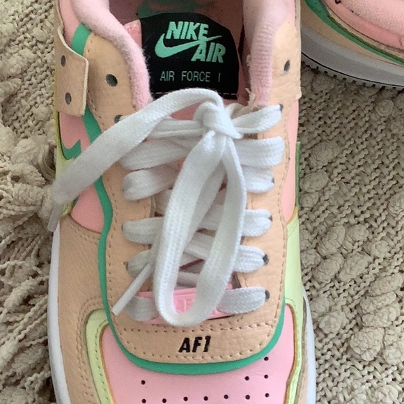 Nike W AF1 Shadow Air Force 1 Arctic Punch Pink Green Sneakers 💚💛💖💛 - Picture 5 of 12